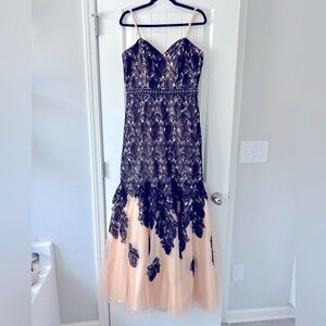 Dave & Johnny Floral Lace Tulle Trumpet Gown Masquerade- Prom dress Size 11/12